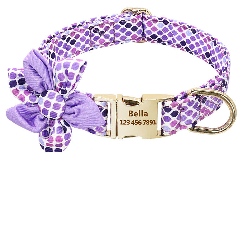 Collar de perro impreso a la moda, Collar de nailon personalizado para perro, collares personalizados para cachorros y gatos, collares con etiqueta de identificación grabada, accesorios para perros