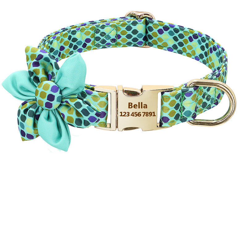 Collar de perro impreso a la moda, Collar de nailon personalizado para perro, collares personalizados para cachorros y gatos, collares con etiqueta de identificación grabada, accesorios para perros