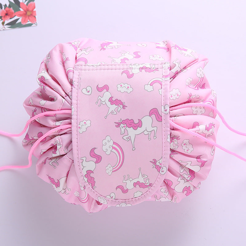 Small  Lazy Drawstring Cosmetic Bag Portable