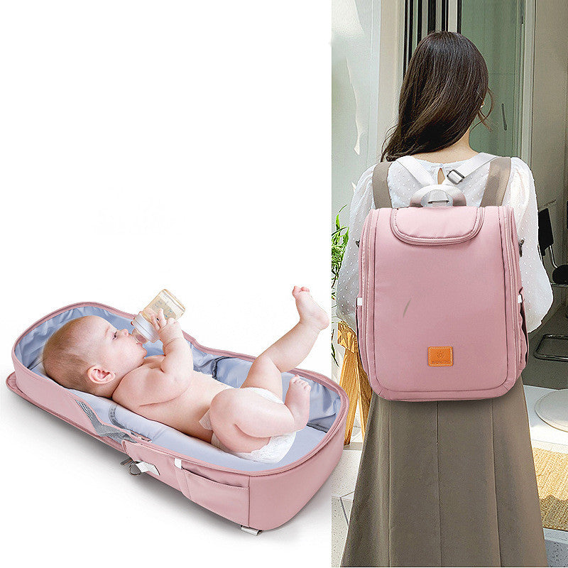 Multi-Function Baby Diaper Maternity Bag Backpack Convertible To Crib Bed