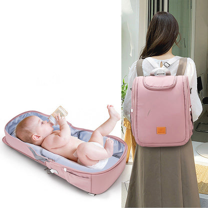 Mochila multifunción para pañales de bebé, bolsa de maternidad, Convertible en cama de cuna