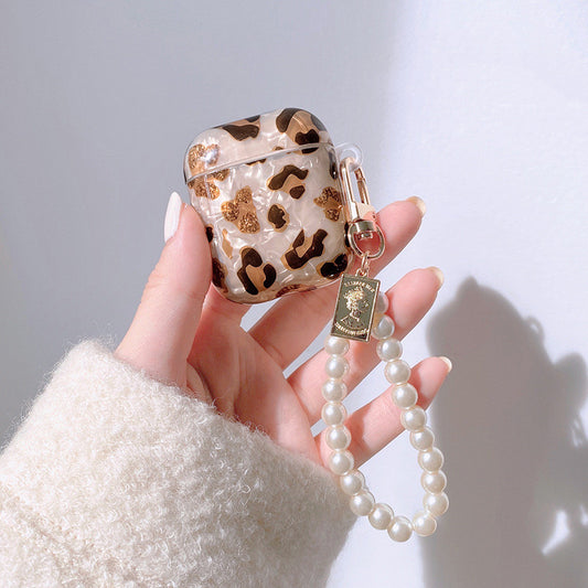 Compatible with Apple, Shell Yellow Leopard Print Airpods Pro Case For Apple Headphone Case Soft Shell