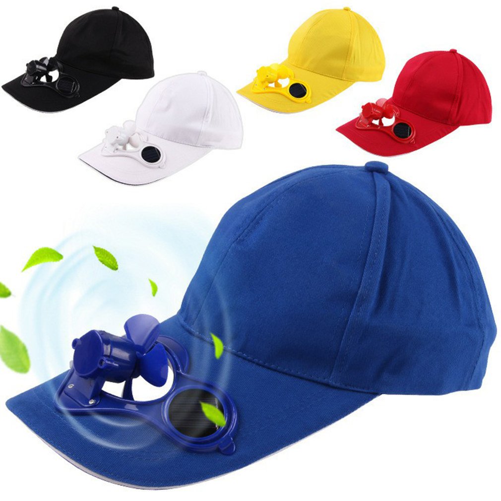 Solar Powered Fan Hat Summer Outdoor Sport Hats Sun Protection Cap With Solar Cool Fan Bicycling Climbing Baseball Cap