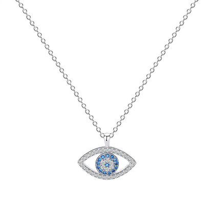 Collar de ojo de demonio atmosférico de plata de ley s925, colgante de ojo