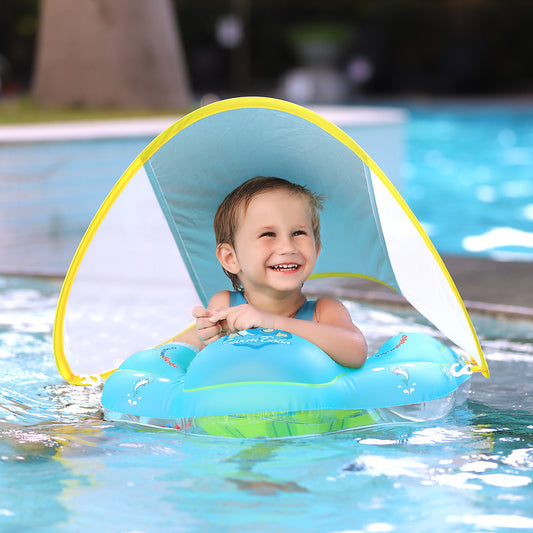 Flotador de natación para bebé con dosel flotante infantil inflable