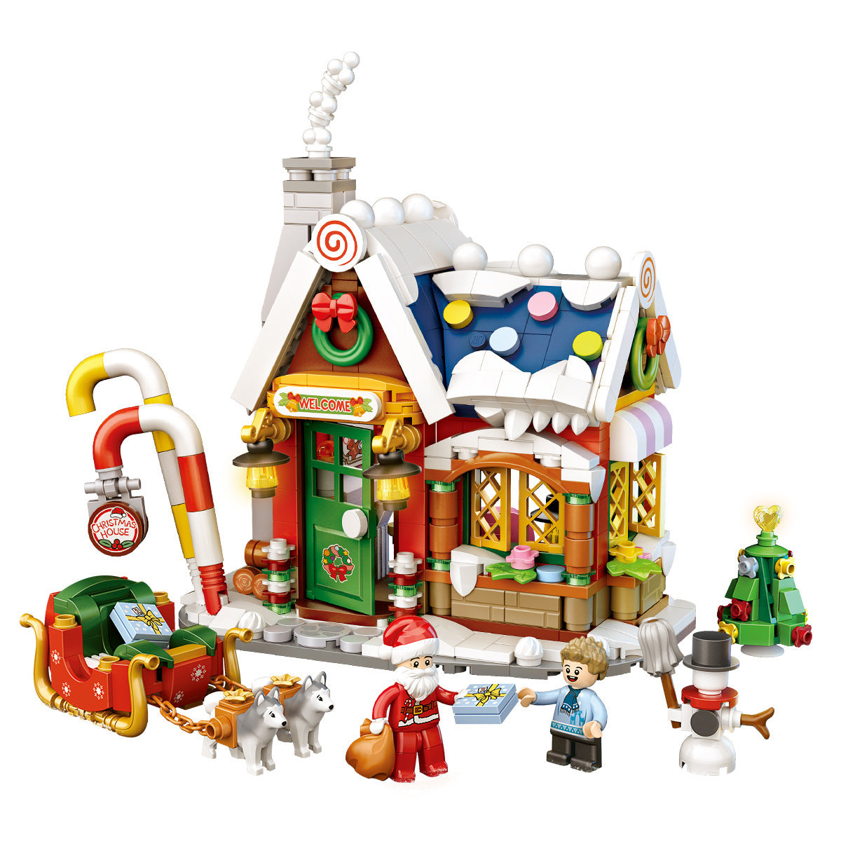 Christmas House Building Blocks Gifts Children'S Toys Puzzle Assembling Creative Ornaments