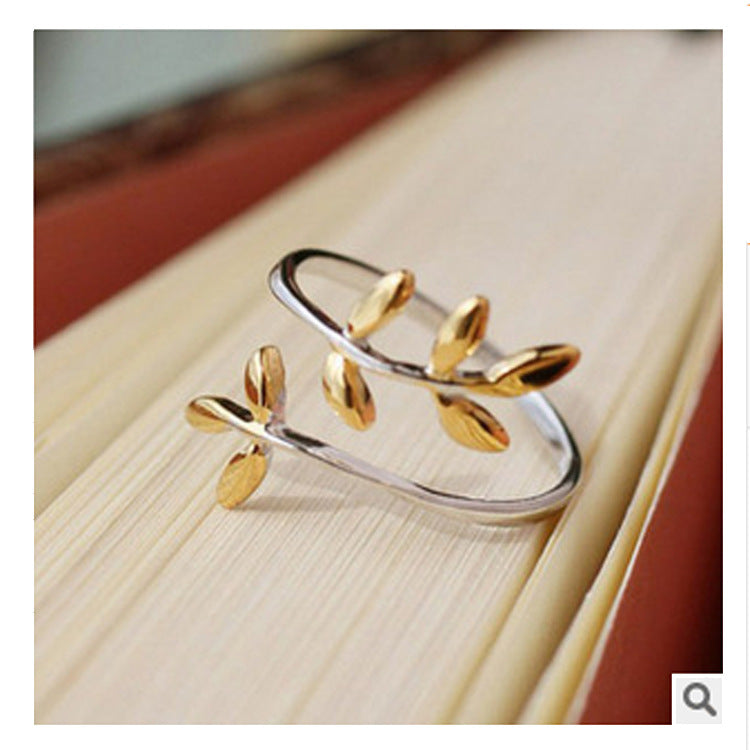 Smal Olive Branch Leaf Ring Simple Ring Ring