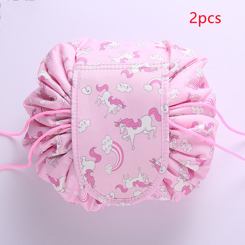 Small  Lazy Drawstring Cosmetic Bag Portable