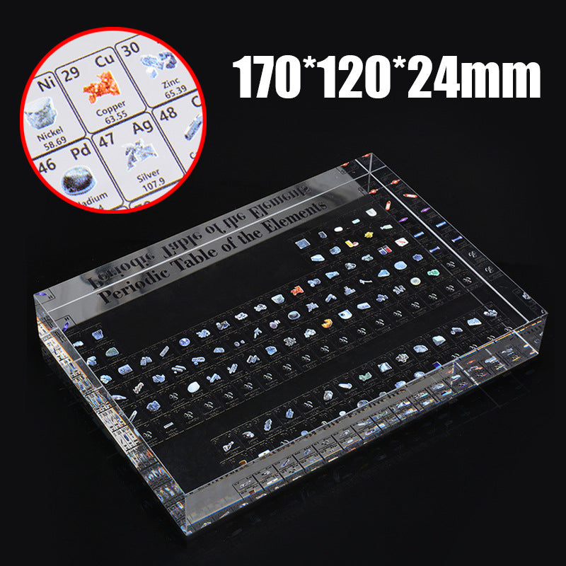 Mesa periódica de elemento químico acrílico, cartão de exibição de aprendizagem, elemento de cristal, artesanato de mesa periódica
