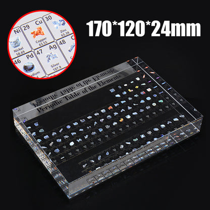 Mesa periódica de elemento químico acrílico, cartão de exibição de aprendizagem, elemento de cristal, artesanato de mesa periódica