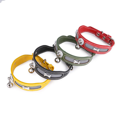 Nuevo Collares para perros y gatos con marca de hueso, Collar reflectante para perros