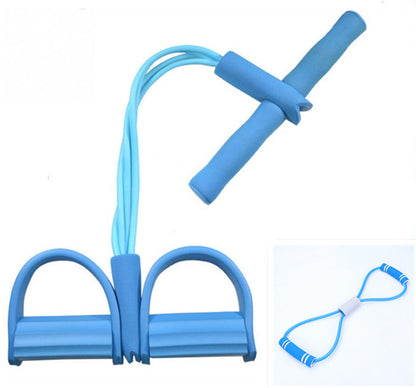 Natural Latex Foot Pedal Elastic Pull Rope with Handle Fitness Equipment Bodybuilding Expander