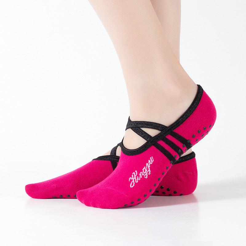 Round Head Halter Yoga Socks With Cross-Point Glue To Prevent Slippery Socks