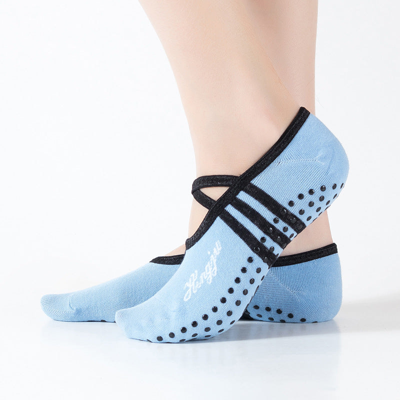 Round Head Halter Yoga Socks With Cross-Point Glue To Prevent Slippery Socks