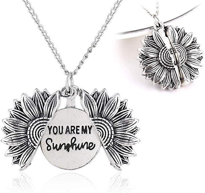 You Are My Sunshine Sunflower Necklace