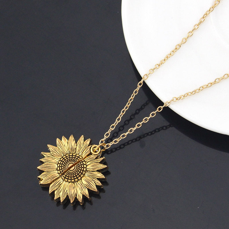 You Are My Sunshine Sunflower Necklace