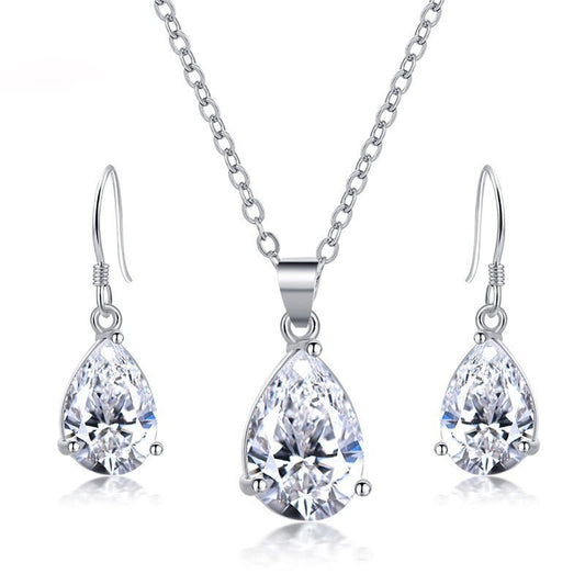 Zircon Earrings Necklace Set