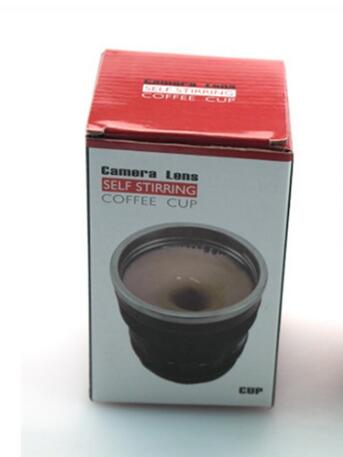 Creative Self Stirring Mug Camera Lens Mugs 300ml Battery Style Stainless Steel Milk Coffee Cups For Sporting Travel