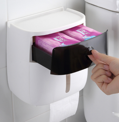 Punch-free bathroom storage rack