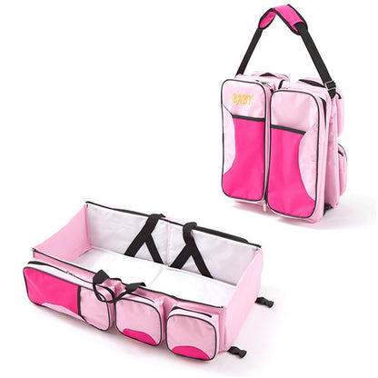 Portable travel folding crib mother and baby bag