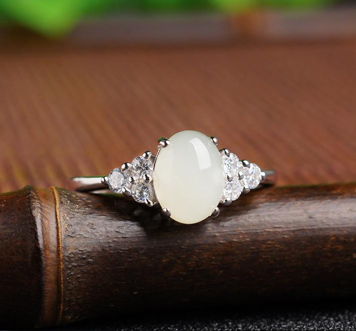 Adjustable Moonstone Jade Ring