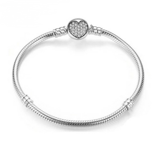 Sparkling Heart Clasp Bracelet