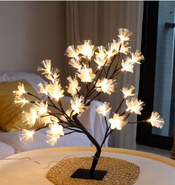 Lámpara LED de flor de cerezo, 36 bombillas, jarrón de Navidad, lámpara Floral de café, luces de rama de árbol, luz decorativa, decoración de Bar para el hogar y la boda