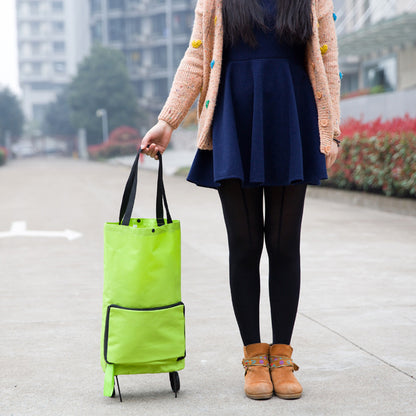 Carrito de compras plegable 2 en 1 con ruedas, tela Oxford Premium, organizador de bolsas de compras multifunción de alta capacidad