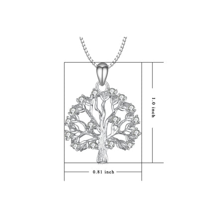 Life Tree Pendant 925 Silver Necklace