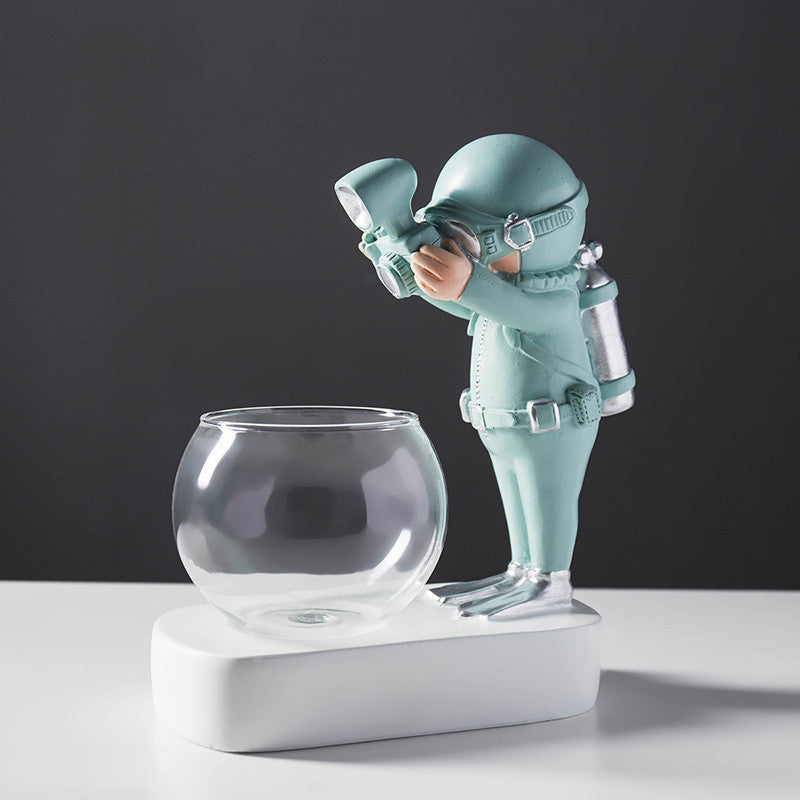 Space Astronaut Glass Vase Decoration