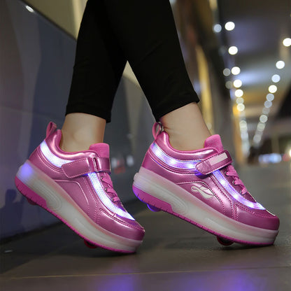 Zapatillas de skate con ruedas brillantes