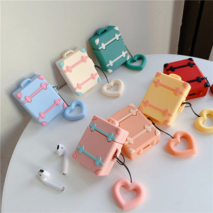 Silicone Airpods Protective Case Suitcase Cute