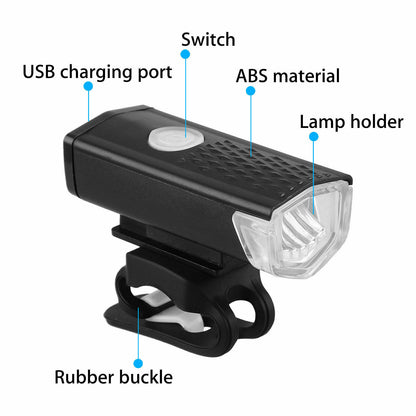 USB recarregável LED farol de bicicleta farol dianteiro traseiro lâmpada ciclismo