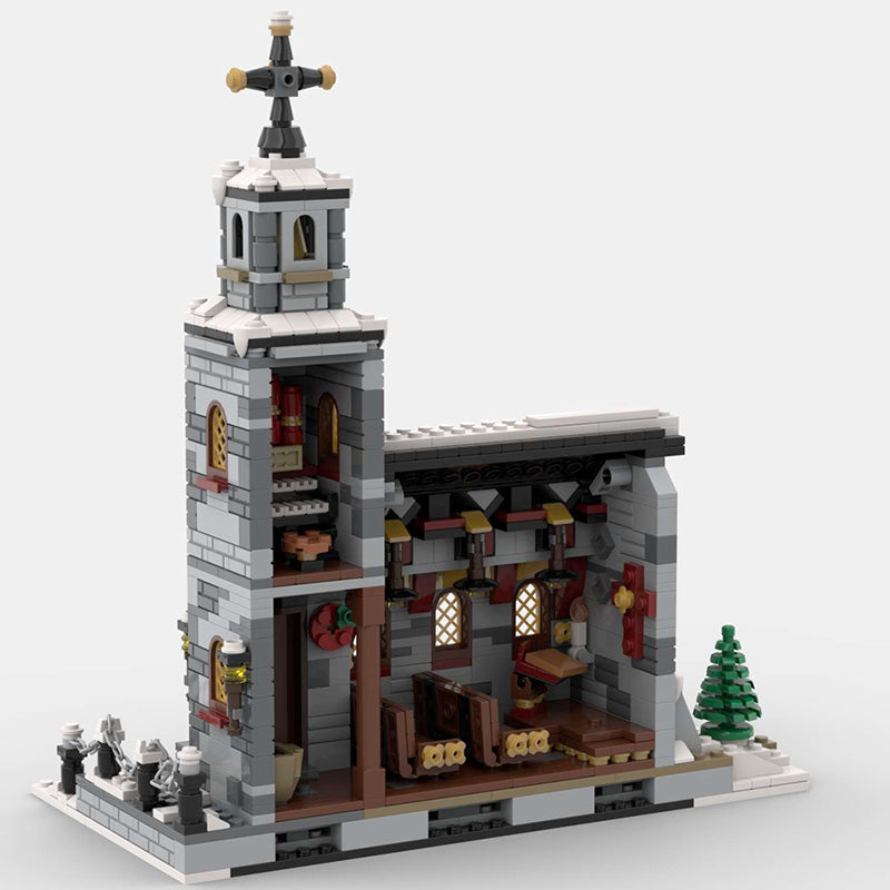 Modelo arquitectónico de la capilla de invierno de la serie de invierno de Navidad