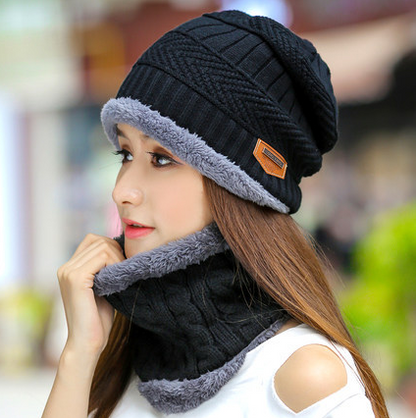 Knit Hat Winter Thick Cap Head Warmer