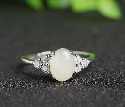 Adjustable Moonstone Jade Ring