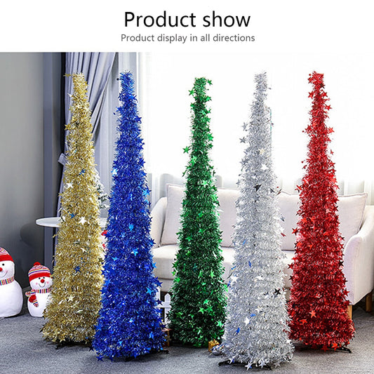 Enfeite artificial pop up árvore de natal com suporte linda árvore de natal artificial dobrável para decorações de natal