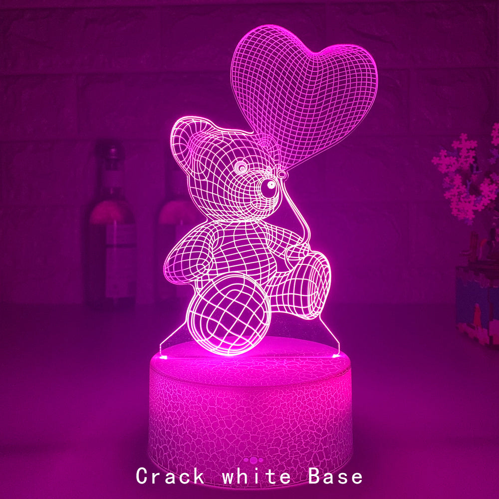 Love Bear Série 3D Luz Criativa Luz Noturna LED Luz Visual