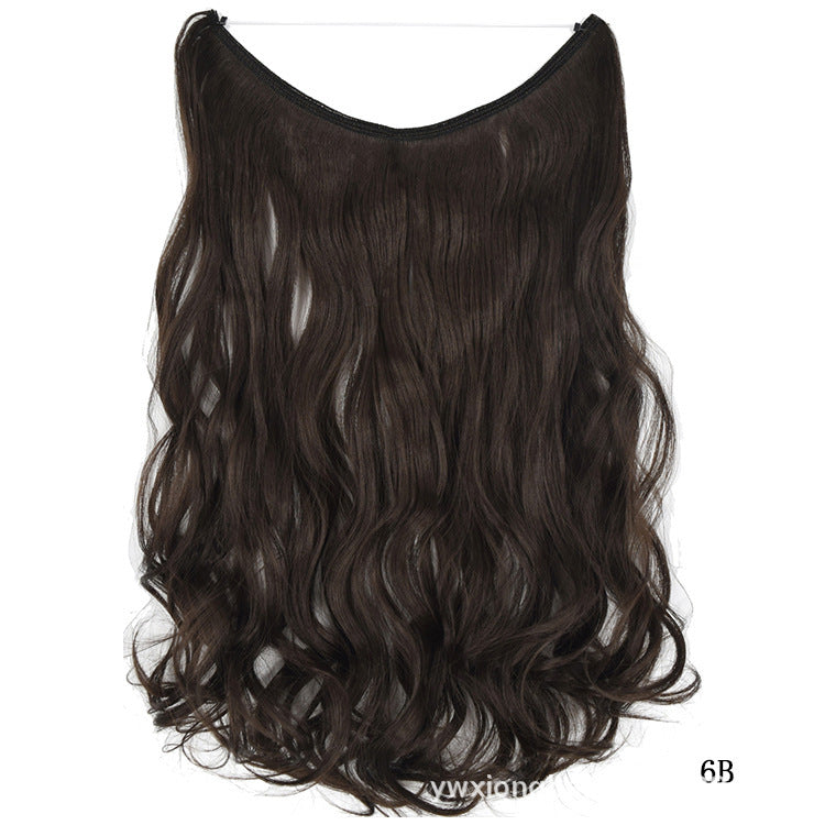 Invisible Wire No Clips in Hair Extensions Secret Fish Line Hairpieces Silky Straight Synthetic