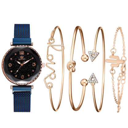 Relojes de mujer cielo estrellado imán hebilla moda pulsera reloj de pulsera