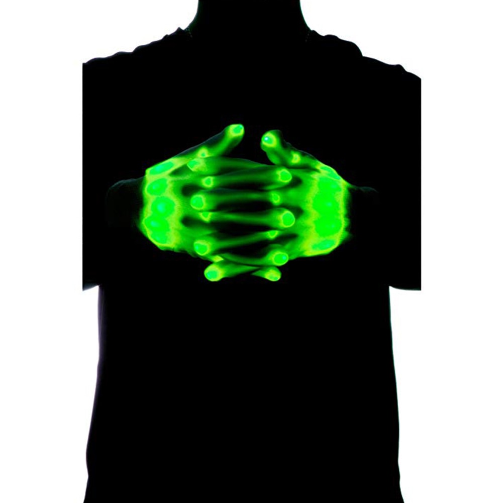 1Pair Chic LED Light Up Skeleton Hand Gloves Halloween Costume Decor