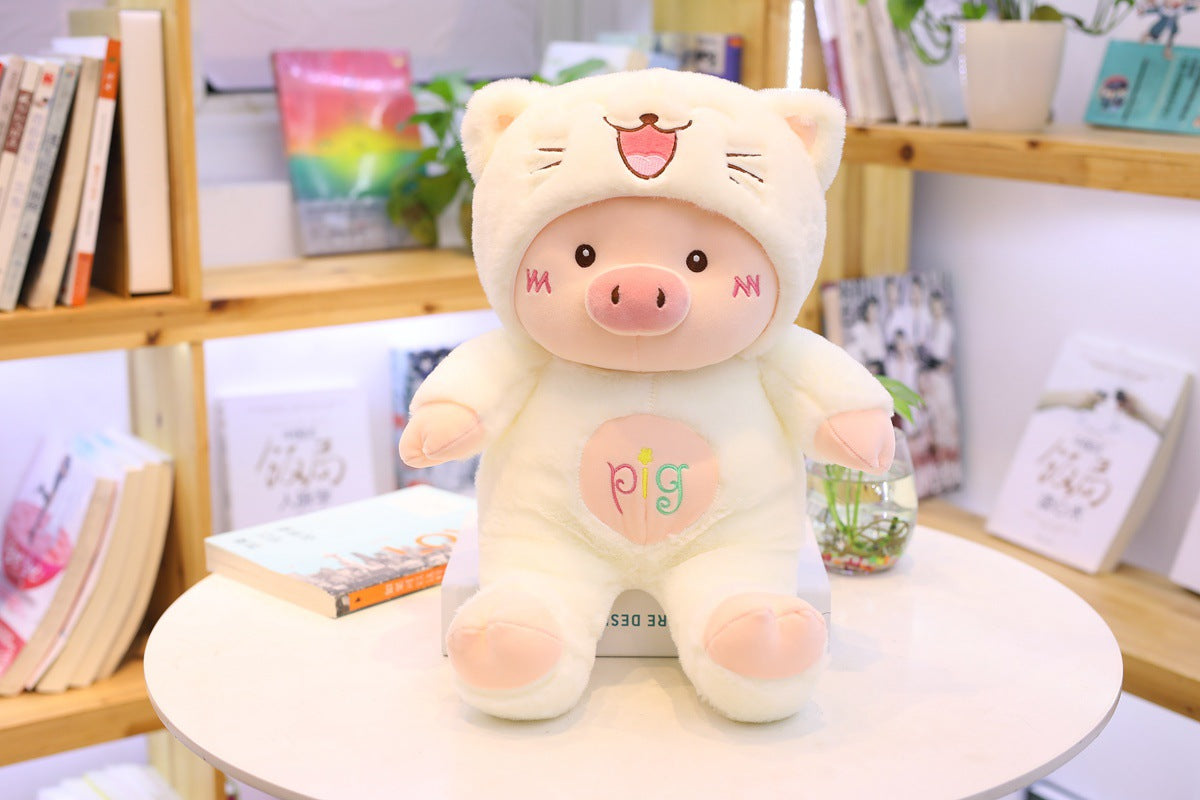 Cartoon  Doll Plush Teddy Bear Hat Pig Doll