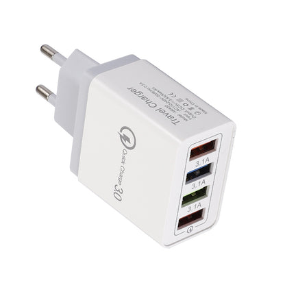 Cargador USB de carga rápida 3,0, adaptador de teléfono de 4 puertos para tableta Huawei IPhone 12, cargador móvil de pared portátil, cargador rápido