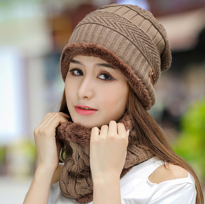 Knit Hat Winter Thick Cap Head Warmer