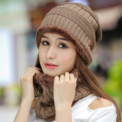 Knit Hat Winter Thick Cap Head Warmer