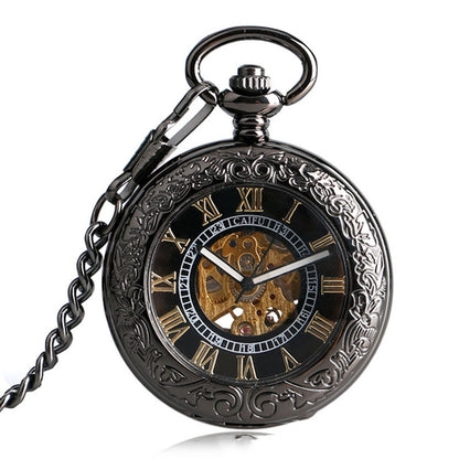 Transparent cover design, automatic mechanical pocket watch