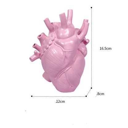 Vaso seco em forma de coração, estilo nórdico, escultura, vaso de flores para decoração de casa de mesa, ornamento