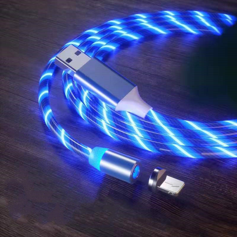 Magnetic Charging Cable Streamer Fast Charging Cable Lighting Micro USB Cable LED Magnet Charger Type-C Cable