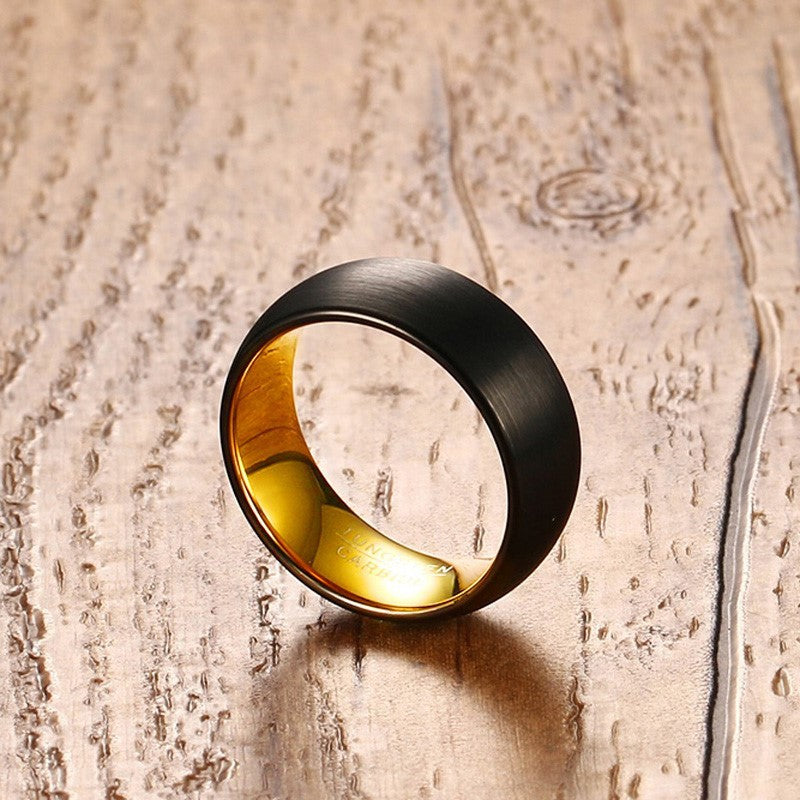 Tungsten steel 8MM brushed ring