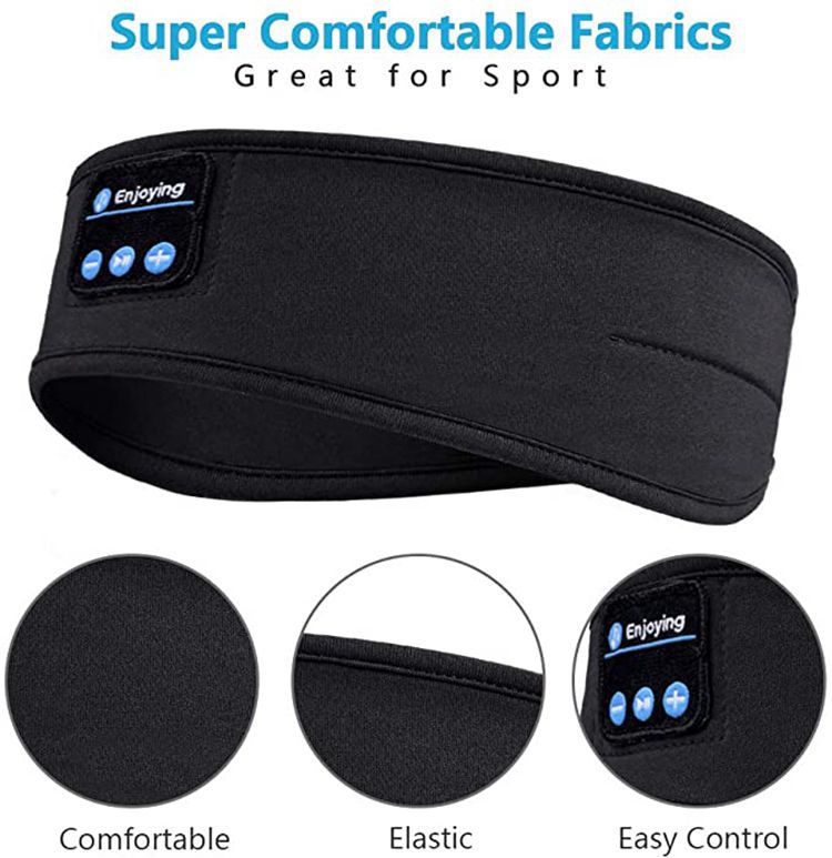 Sem fio bluetooth dormir fones de ouvido bandana fina macia elástica confortável música fones de ouvido máscara de olho para lado sleeper esportes